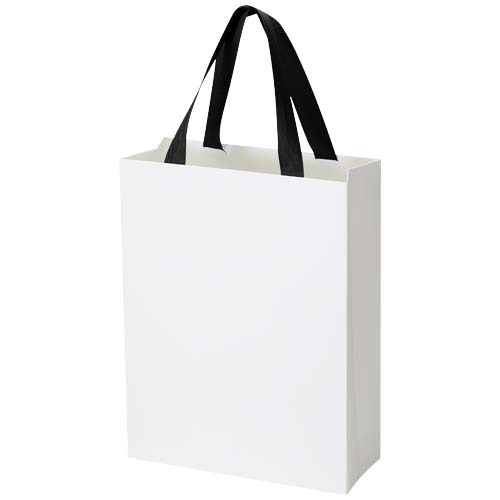 Torba papierowa Smartfold 210 g/m² z uchwytami ze wstążki i matowym laminowaniem – 24 x 10 x 32 cm Czarny 1ZM01790 (2)