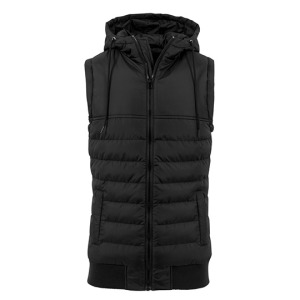 Kamizelka Pikowana Z Kapturem - Black & Black