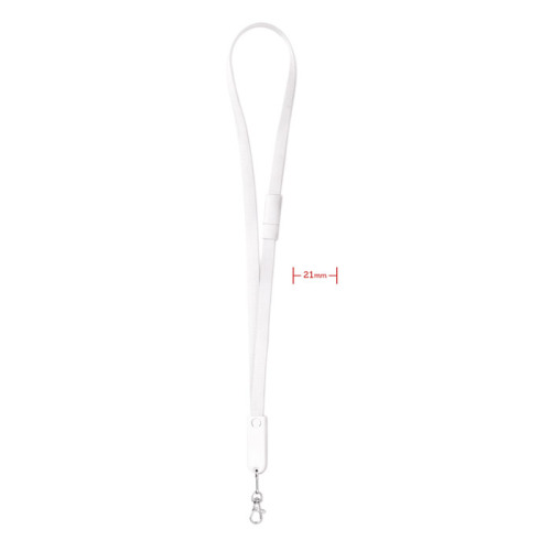 Smycz z kablem 3 w 1 Biały MO9889-06 