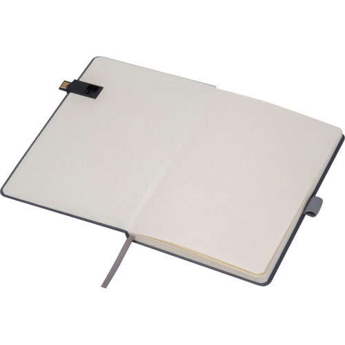 Notatnik A5 w linie z USB 16GB FRANCESCO Ciemnoszary 3539377 (5)