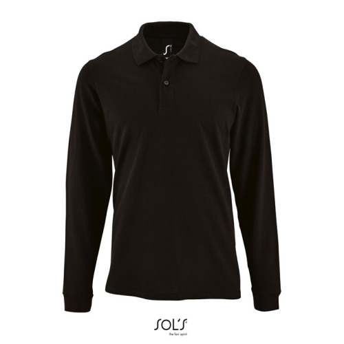 PERFECT MEN LSL POLO 180g Czarny / Czarny opal S02087-BK-XXL 