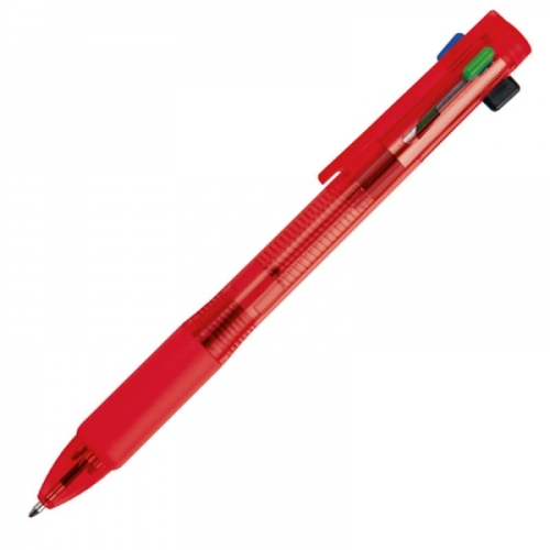 Długopis plastikowy 4w1 NEAPEL czerwony 078905 (4)