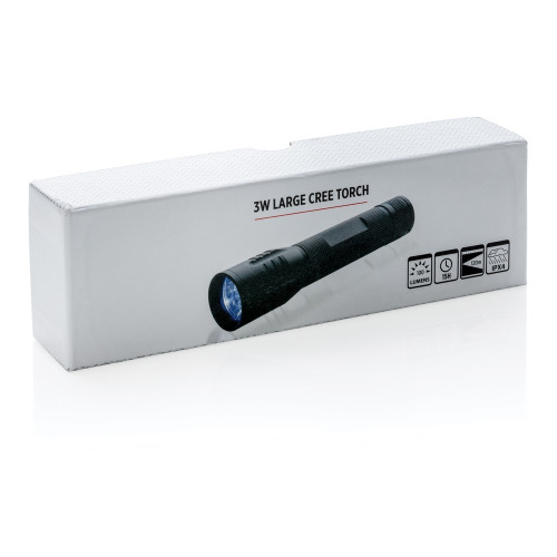 Duża latarka CREE 3W Czarny P513.461 (10)