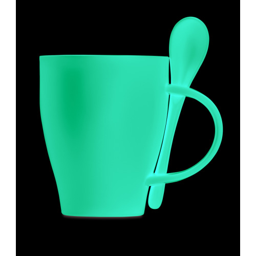 Kubek z łyżeczką, 300 ml Czerwony MO6255-05 (4)