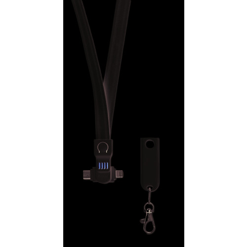 Smycz z kablem 3 w 1 Biały MO9889-06 (2)