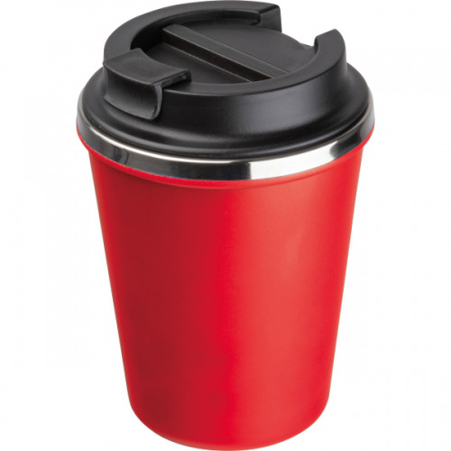 Kubek termiczny 350 ml z powłoką z recyklingu METODY Czerwony 8496205 