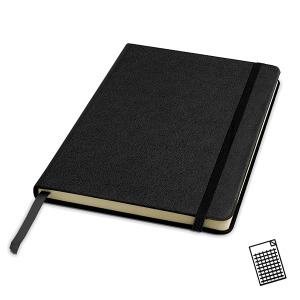 Notes tekturowy w twardej okładce z kieszonką / Kinygrid Czarny