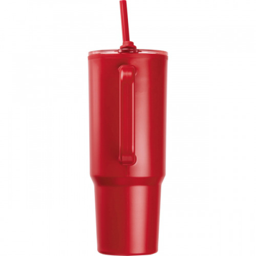 Kubek ze słomką XXL 1200 ml TEODORA Czerwony 8468605 (6)