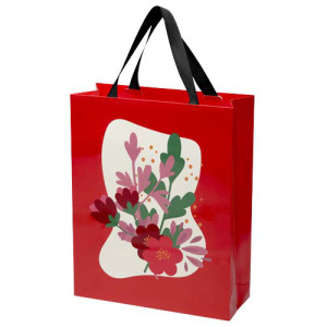 Torba papierowa Smartfold 210 g/m² z uchwytami ze wstążki i matowym laminowaniem – 31 x 12 x 39 cm Czarny