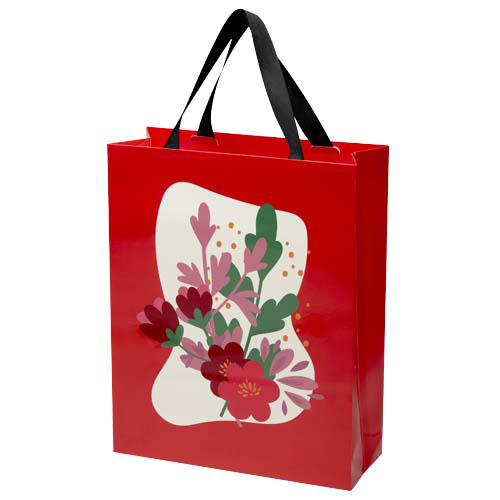 Torba papierowa Smartfold 210 g/m² z uchwytami ze wstążki i matowym laminowaniem – 31 x 12 x 39 cm Czarny 1ZM01990 