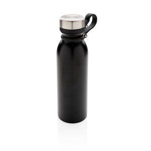 Próżniowa butelka sportowa 600 ml z silikonowym uchwytem czarny