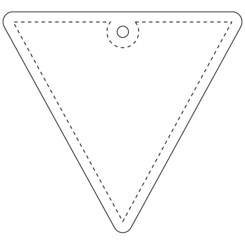 RFX™ reflective odblaskowa zawieszka z PVC, odwrócony trójkąt Biały 1PR11401 (3)