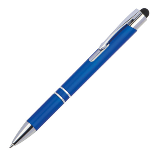 Długopis plastikowy touch pen z podświetlanym logo WORLD niebieski 089204 (1)