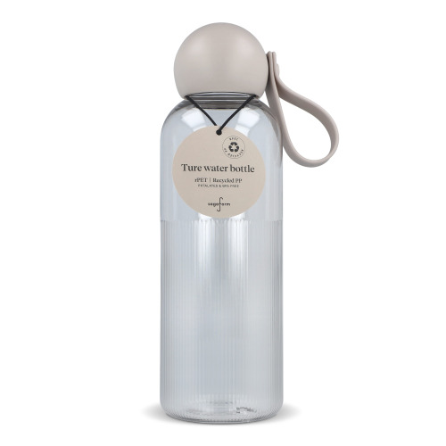 Sagaform Ture butelka na wodę 600 ml Transparentny / Taupe LT52056-N0458 