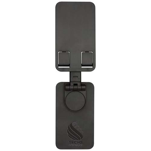 Alhena składany uchwyt na telefon z z tworzyw sztucznych pochodzących z recyklingu z metalową podstawką biurkową Czarny 12446790 (1)