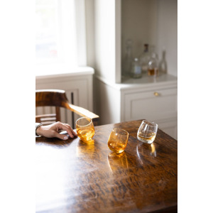 Szklanki z okrągłym spodem 6-szt, bursztynowy