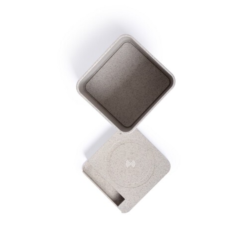 Ładowarka bezprzewodowa 5W ze słomy pszenicznej, hub USB 2.0, pojemnik na przybory do pisania neutralny V0116-00 (6)