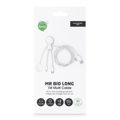 Xoopar Mr. Bio Long, wielofunkcyjny kabel do Apple i Samsung Watch,1 metr Biały LT41031-N0001 (4)
