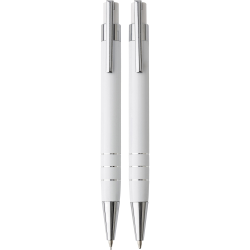 Zestaw piśmienny, ołówek mechaniczny i długopis biały V1559-02 (1)