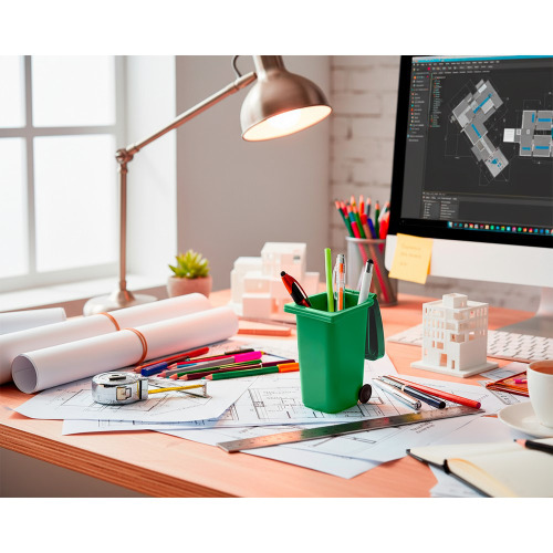 Pojemnik na przybory do pisania „kontener na śmieci” | Erco Zielony VA079-06 (6)