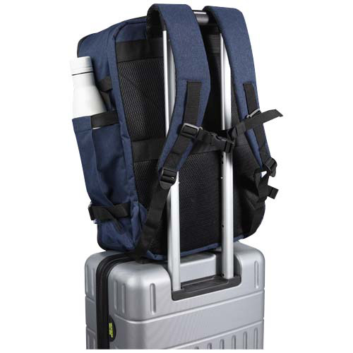 Libra plecak na laptopa o przekątnej 17 cali o pojemności 25 l wykonany z materiałów z recyclingu z certyfikatem GRS Melanż granatowy 13011155 (4)