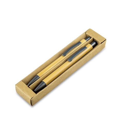 Zestaw piśmienny, bambusowy długopis touch pen i ołówek mechaniczny drewno V9342-17 (1)