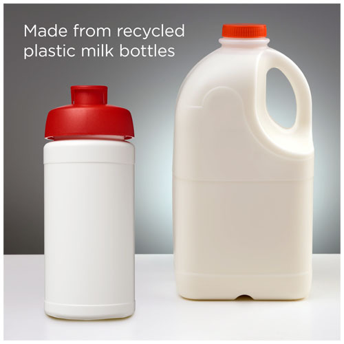 Baseline bidon o pojemności 500 ml z wieczkiem zaciskowym z materiałów z recyklingu Biały 21046191 (4)