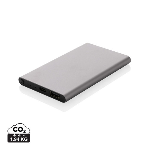 Power bank 4000 mAh z aluminium z recyklingu Szary P322.420 