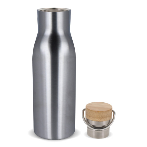 Butelka termiczna z pokrywą bambusową 500ml Srebrny LT98900-N0005 (3)