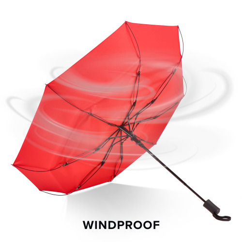 Daintree 190T Pongee 21.5" Składany parasol automatyczny, wiatroodporny Czerwony LT97116-N0021 (1)