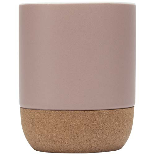 Billie kubek ceramiczny o pojemności 300 ml z detalami z korka i matowym wykończeniem Dusty Pink 10084740 (2)