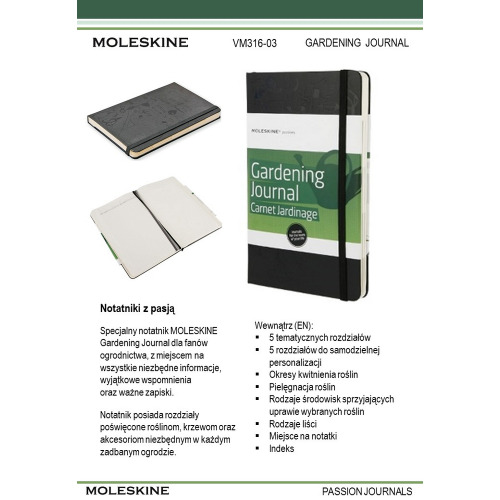 Gardening Journal - specjlany notatnik Moleskine Passion Journal Czarny VM316-03 (4)