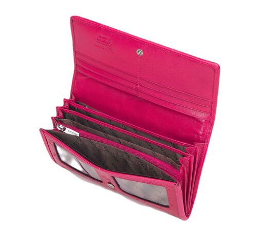Damski portfel WITTCHEN skórzany lakierowany z monogramem Różowy WITT34-1-052 (1)