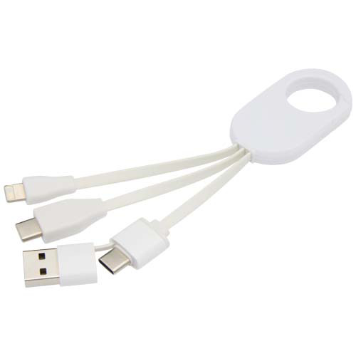 Troop kabel do ładowania 4 w 1 z tworzyw sztucznych pochodzących z recyklingu Biały 12443501 (4)