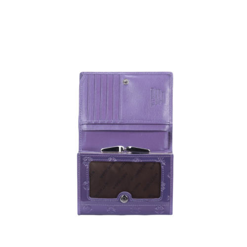 Damski portfel WITTCHEN z lakierowanej skóry z monogramem mały Fiolet WITT34-1-070 (1)