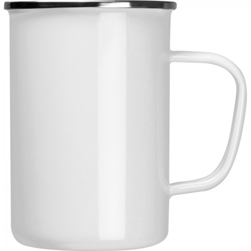 Kubek metalowy emaliowany 550 ml GENE Biały 8385706 (1)