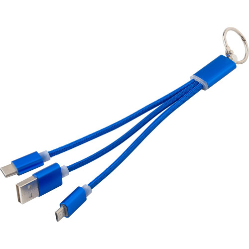 Kabel do ładowania, brelok do kluczy Granatowy V0345-04 