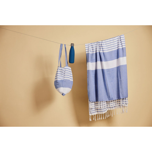 Ręcznik eko ELLA HAMAM 90x170CM, niebieski Niebieski 5018466- (3)