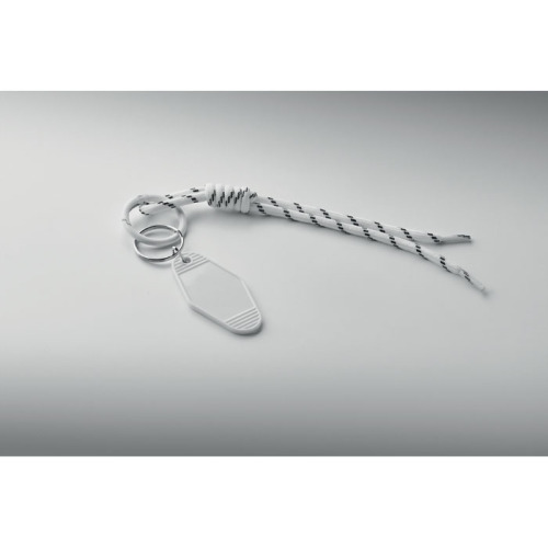 Brelok pleciony z tagiem Bialy MO3167-06 (2)