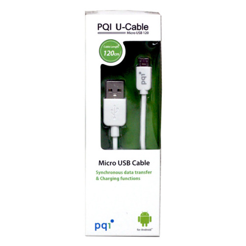 PQI u-cable przewód microUSB 120cm Biały EG 009206 (1)