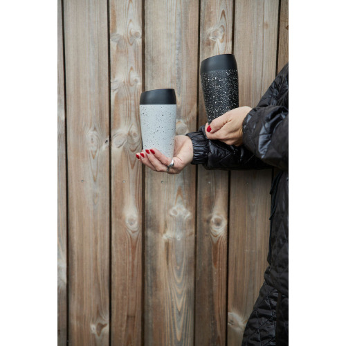 Kubek LOKE 240 ml, biało-czarny Czarno-Biały 5018362- (18)