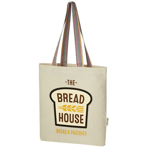 Rainbow torba na zakupy o pojemności 5 l z bawełny z recyklingu o gramaturze 180 g/m² Piasek pustyni 12064206 (1)