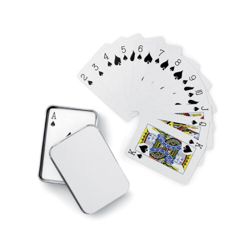Karty do gry, metalowe pudełko srebrny mat MO7529-16 (2)
