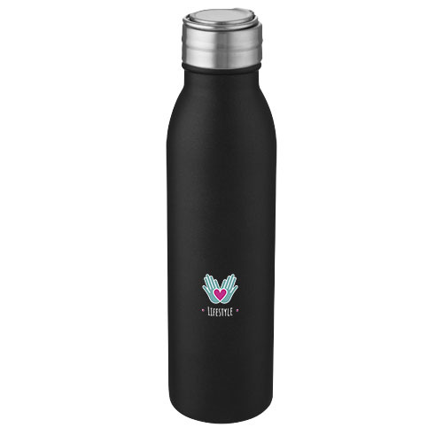 Harper bidon na wodę o pojemności 700 ml z metalową pętlą wykonany ze stali nierdzewnej z certyfikatem RCS Czarny 10079290 (1)