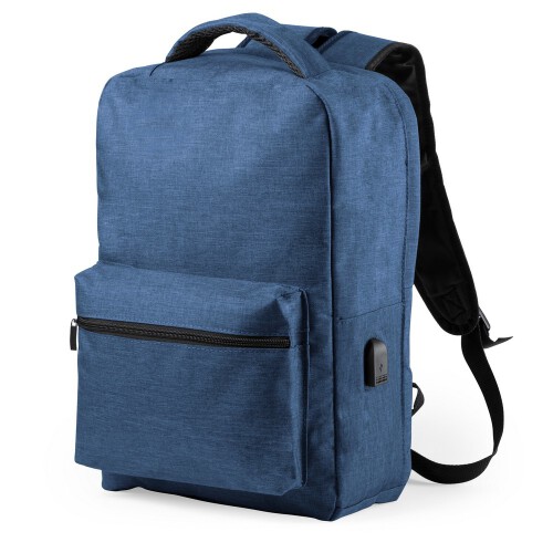 Plecak chroniący przed kieszonkowcami, przegroda na laptopa 15" i tablet 10", ochrona RFID niebieski V0767-11 