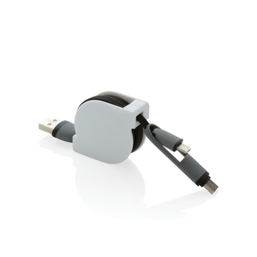 Zwijany kabel do ładowania i synchronizacji 3 w 1 Czarny P302.221 