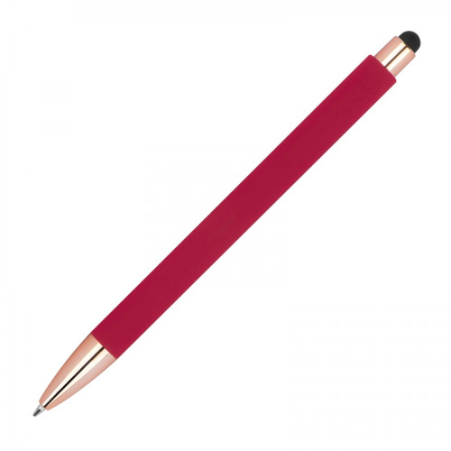 Długopis plastikowy soft touch LENA Czerwony 1387305 (4)