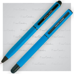 Zestaw piśmienny touch pen, soft touch CELEBRATION Pierre Cardin Jasnoniebieski