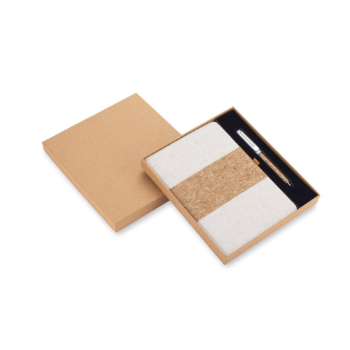 Zestaw - notes z długopisem CALMO A5 Naturalny 18003-17 
