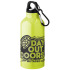 Aluminiowa butelka na wodę Oregon z karabińczykiem o pojemności 400 ml Neonowy żółty 10000206 (2) thumbnail
